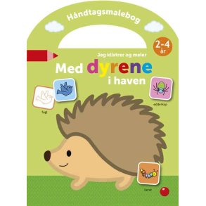 Malebog med dyrene i haven m. klistermrker 2-4 r